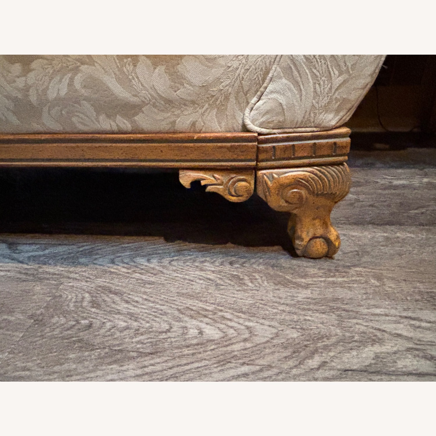 Vintage/Antique Natural Fabric 2 Seater Sofa - image-2