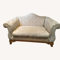 Vintage/Antique Natural Fabric 2 Seater Sofa