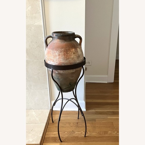 Used Tuscan-Style Clay Amphora & Stand for sale on AptDeco