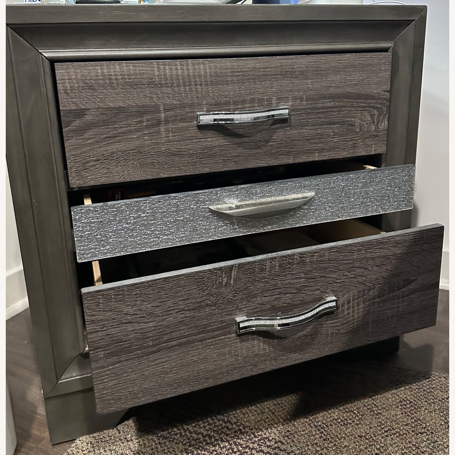 Raymour & Flanigan Dark Gray Nightstand - image-3