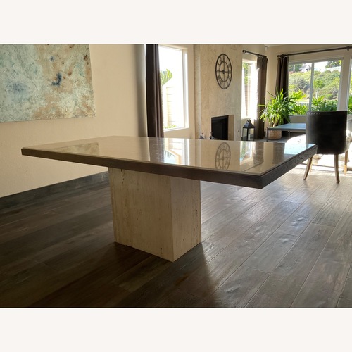Used Stone Travertine Dining Table for sale on AptDeco