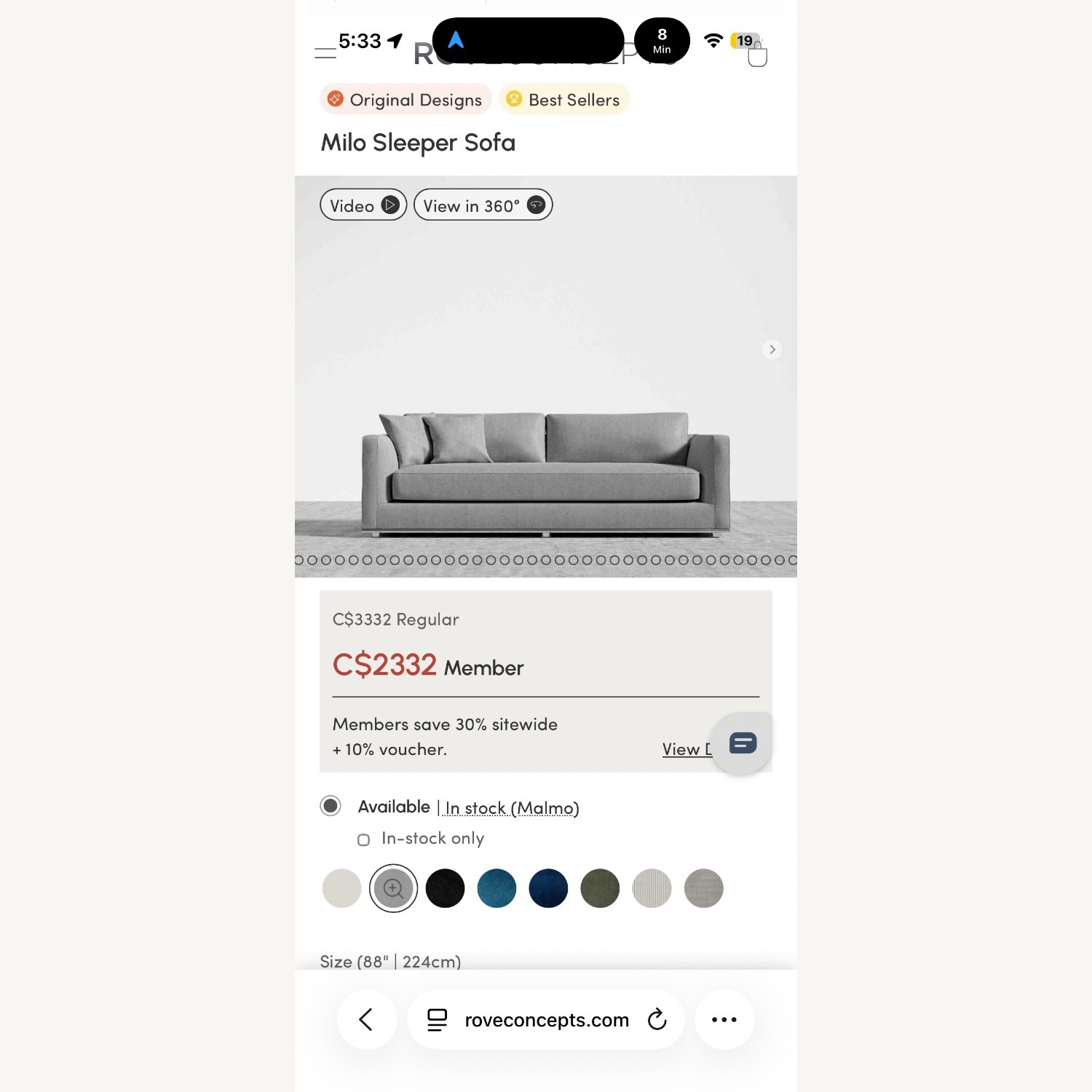 Rove Concepts Dark Gray Sleeper Sofa - image-6