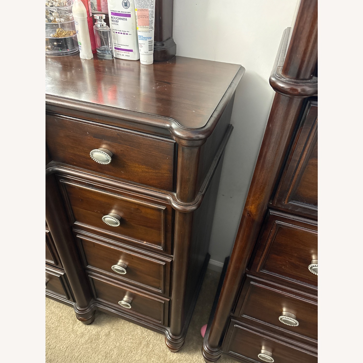 Dark Brown Wood Dresser - image-3