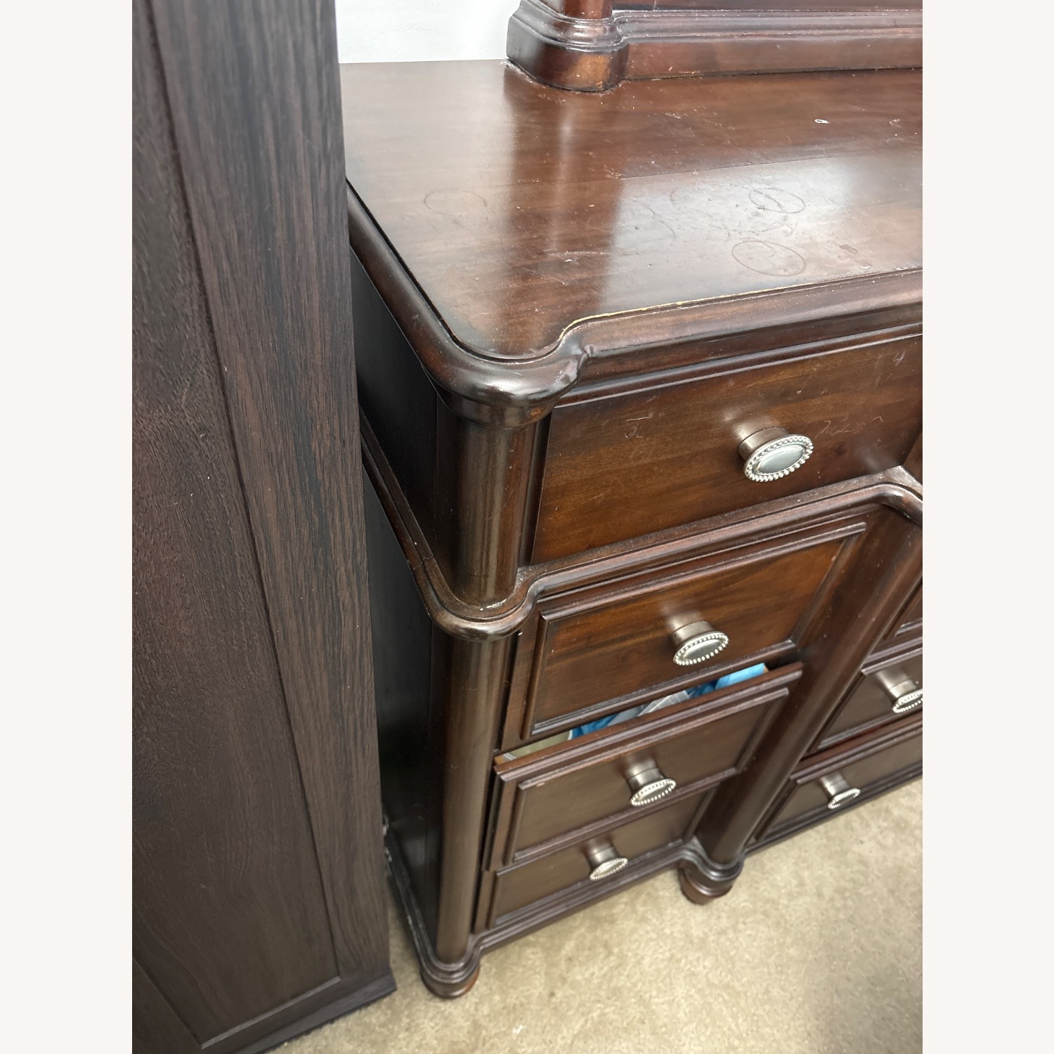 Dark Brown Wood Dresser - image-4