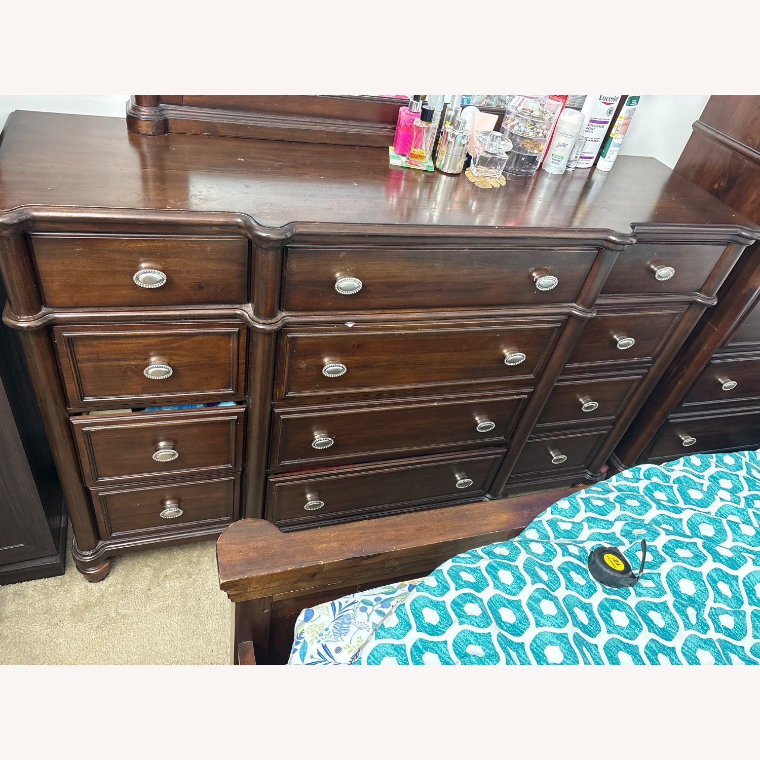 Dark Brown Wood Dresser - image-1