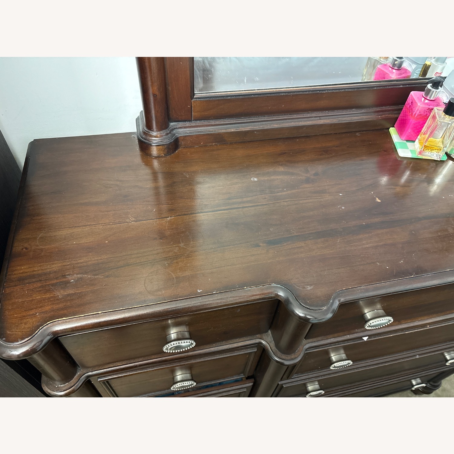 Dark Brown Wood Dresser - image-5