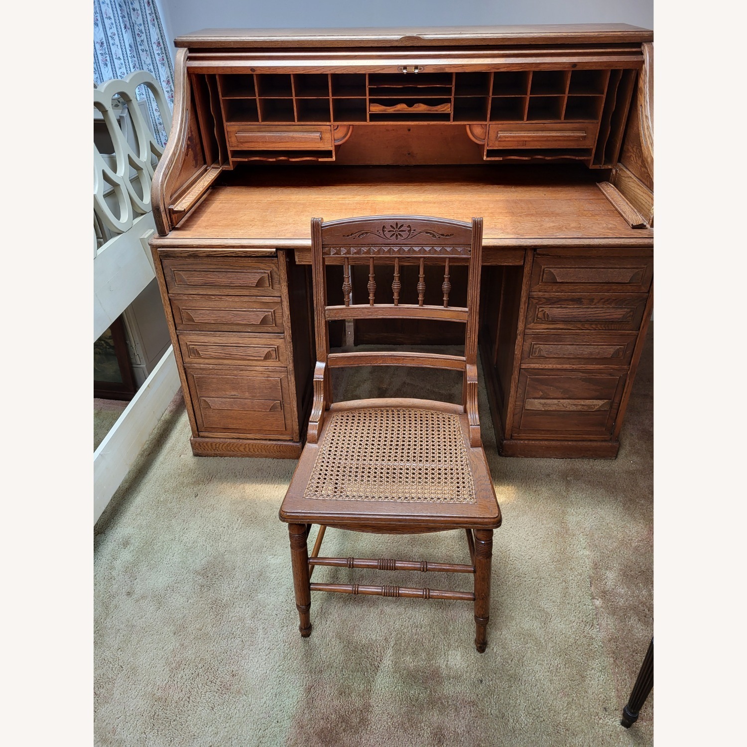 Antique Roll Top Desk - image-1
