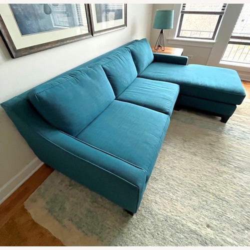 Used Macy's Bennett Blue Chaise Lounge for sale on AptDeco