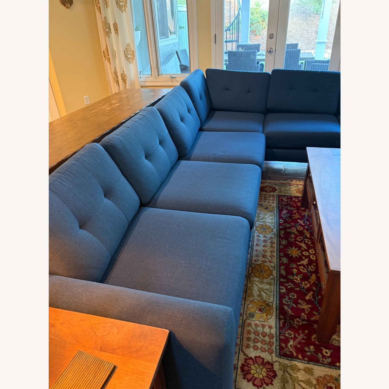 Burrow Nomad Blue Fabric 2 Piece Sectional - image-3