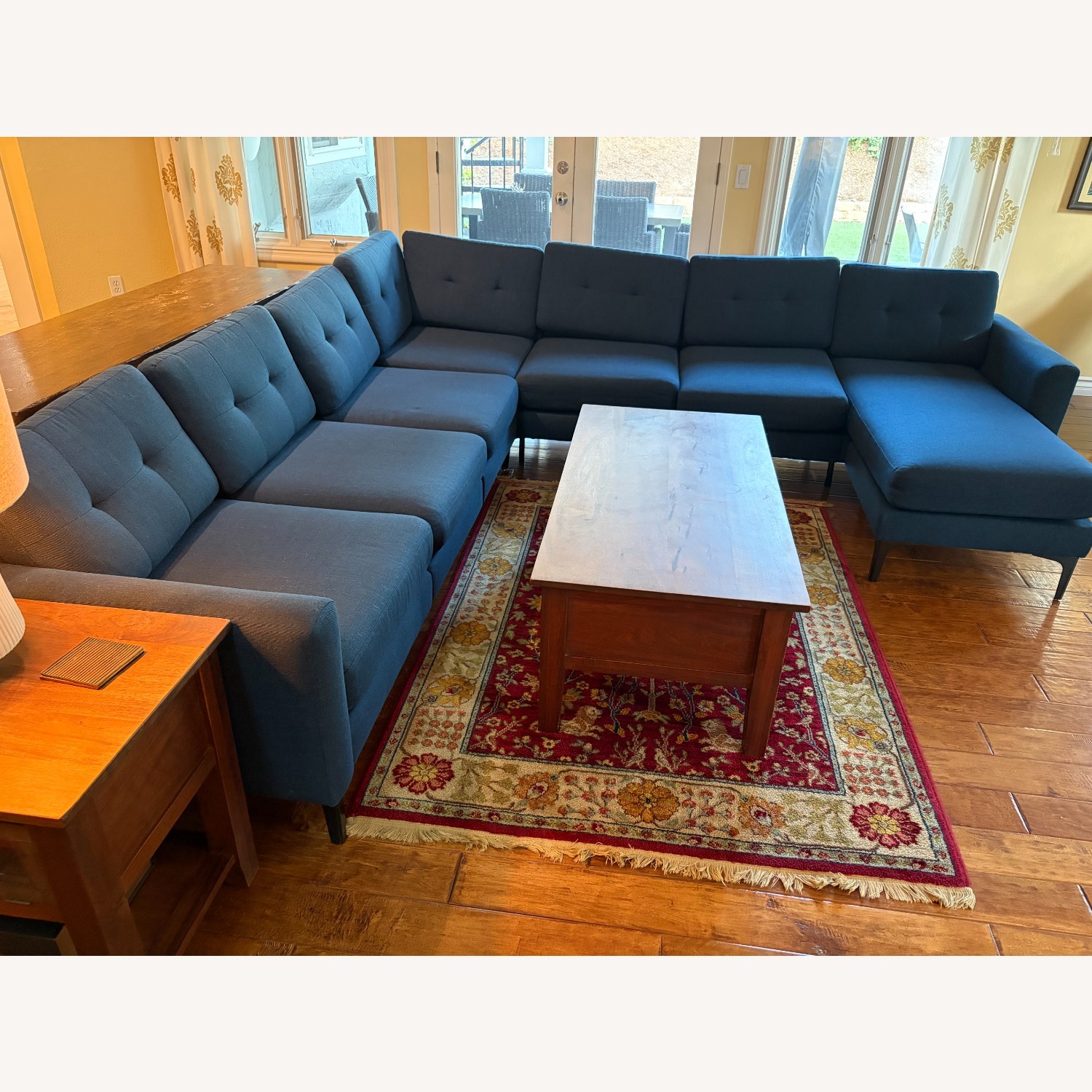 Burrow Nomad Blue Fabric 2 Piece Sectional - image-2