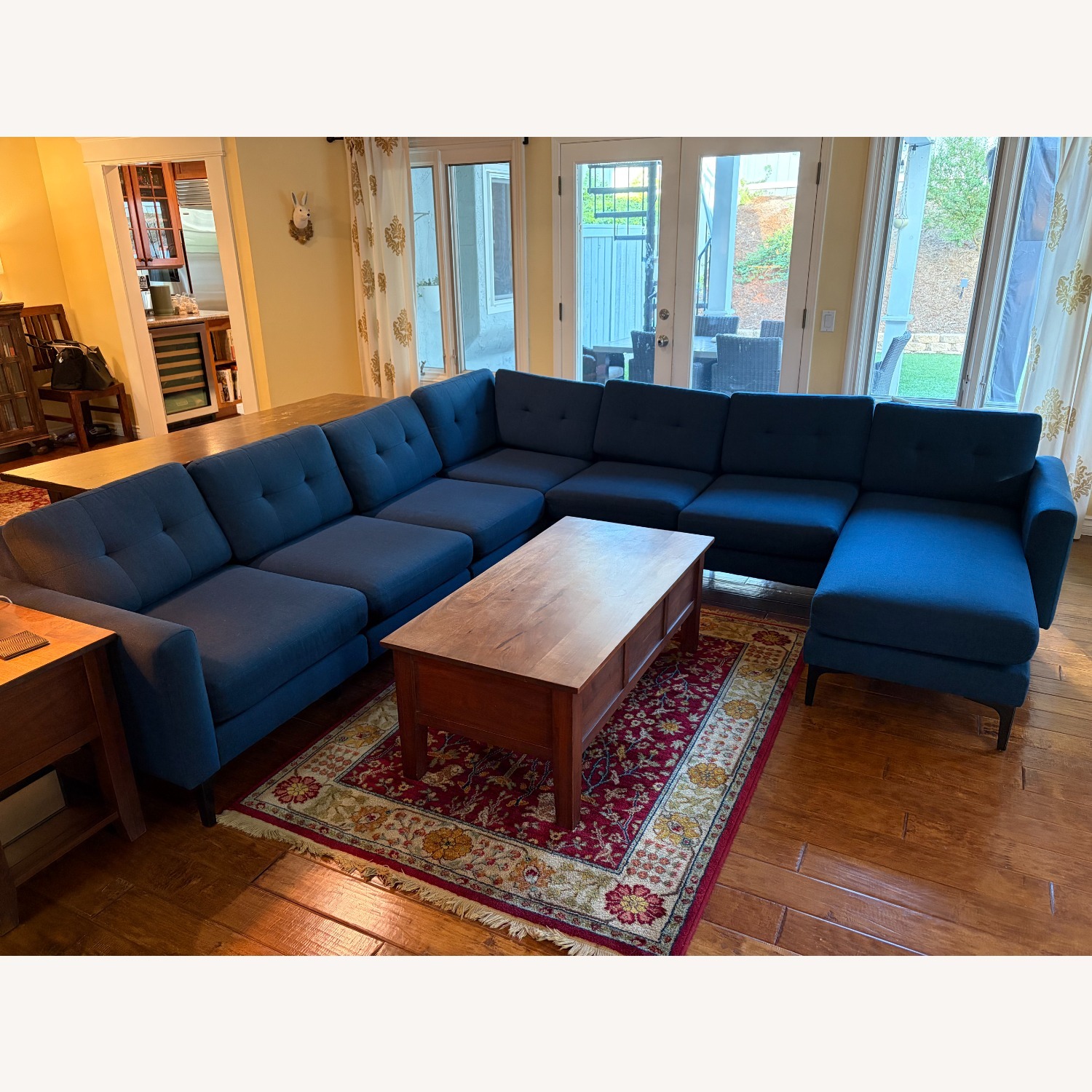 Burrow Nomad Blue Fabric 2 Piece Sectional - image-1