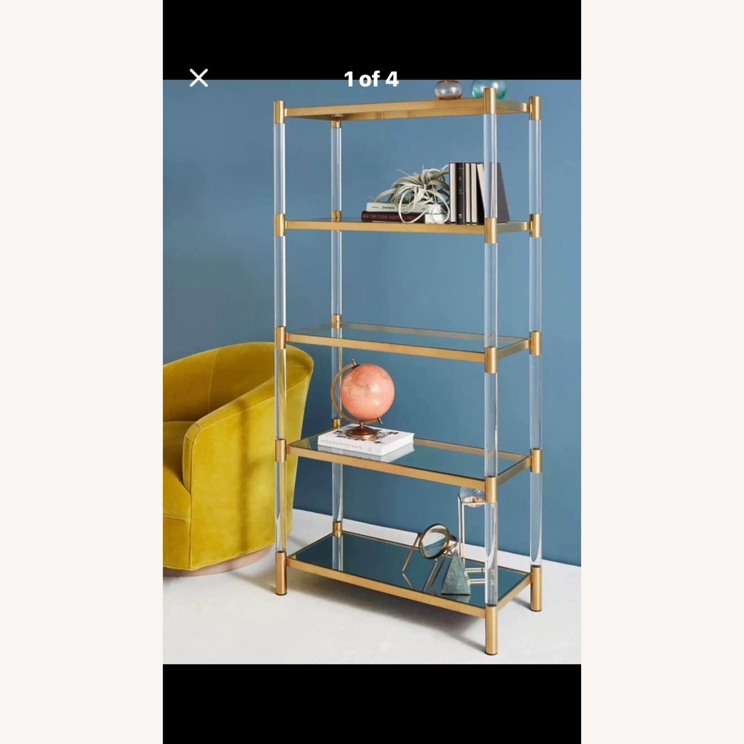 Anthropologie Oscarine Lucite Mirrored Bookshelf - image-1