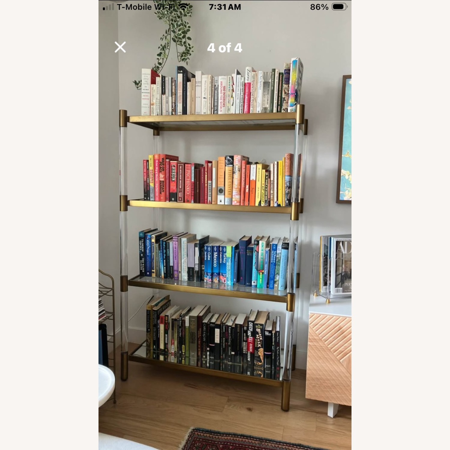 Anthropologie Oscarine Lucite Mirrored Bookshelf - image-2