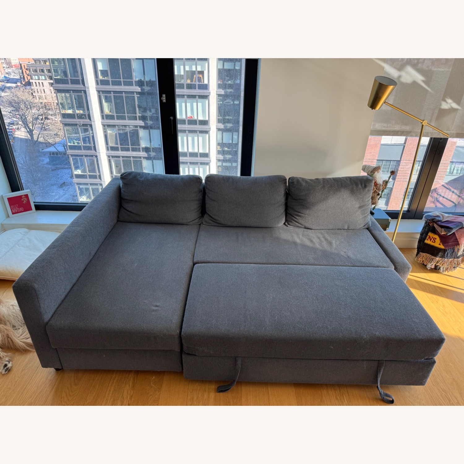 IKEA Dark Gray Fabric Sleeper Sofa - image-1