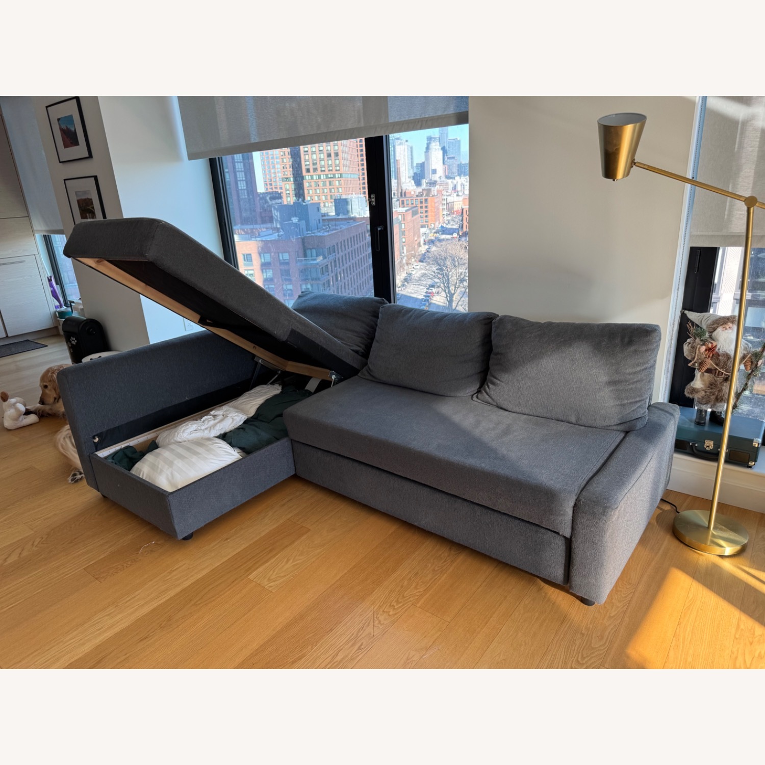 IKEA Dark Gray Fabric Sleeper Sofa - image-3