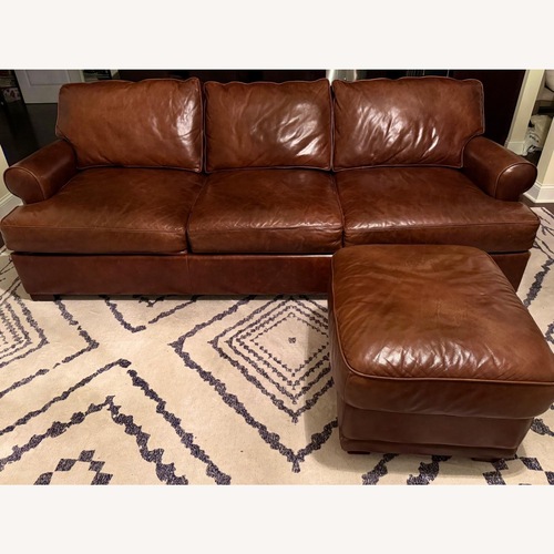 Used Pottery Barn Townsend Leather Sofa for sale on AptDeco