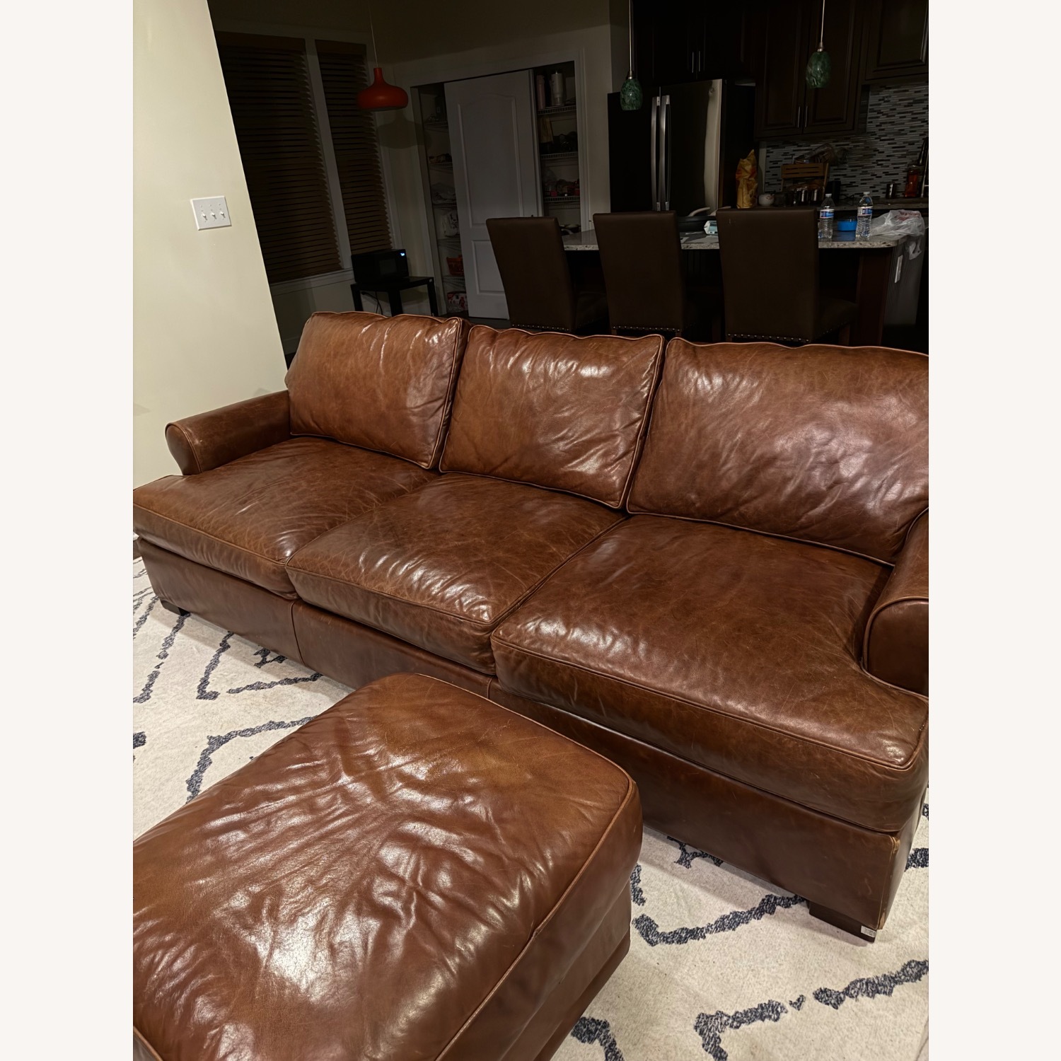 Pottery Barn Townsend Leather Sofa - image-2