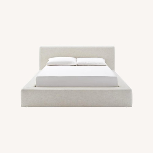 Used Castlery Dawson Beach Linen Fabric Queen Bed for sale on AptDeco