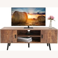 Amazon Mid Century Dark Brown Wood Media Storage