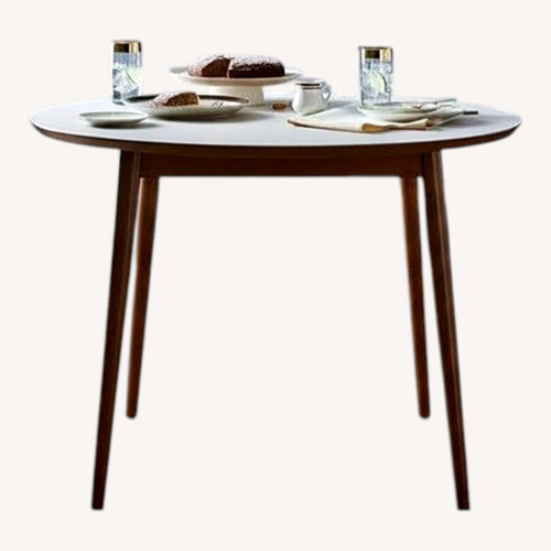 Used West Elm Fishs Eddy White Wood Dining Table for sale on AptDeco
