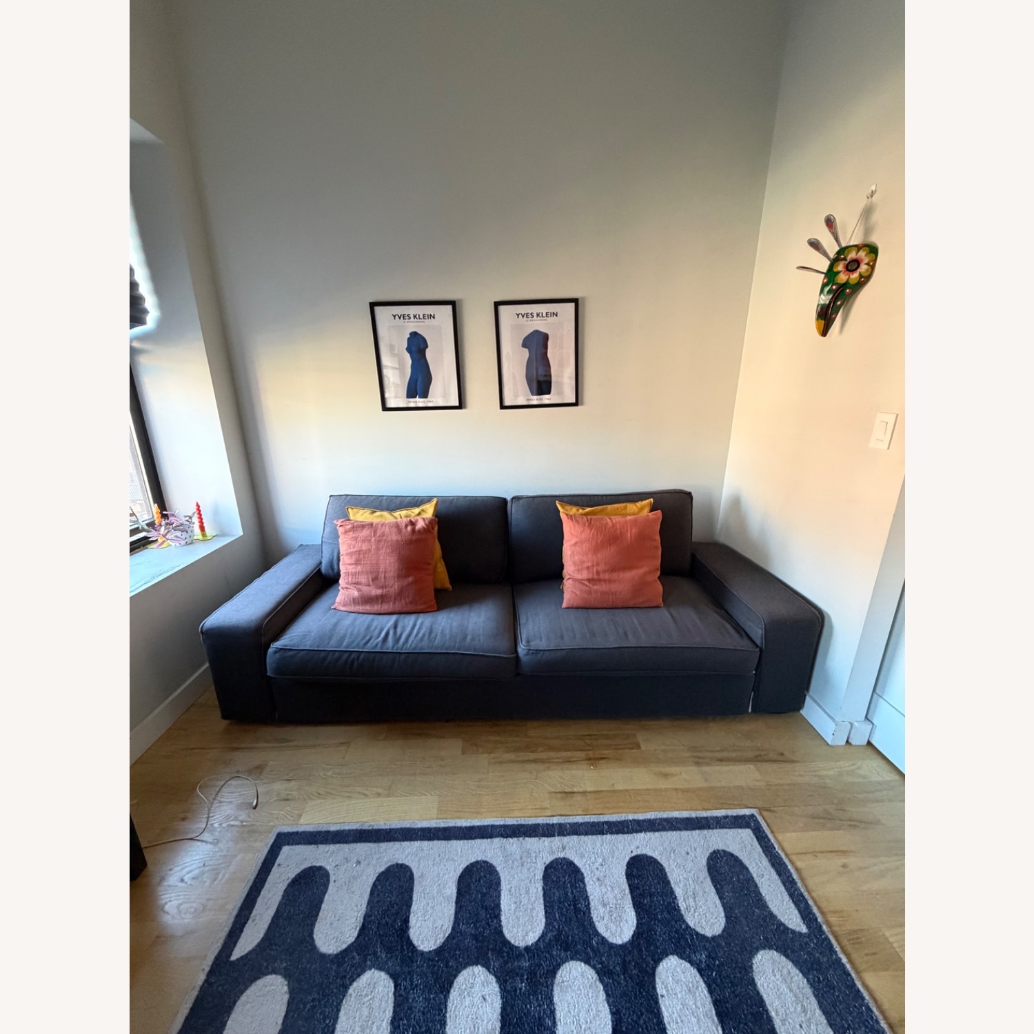 IKEA Blue Fabric Sleeper Sofa - image-3