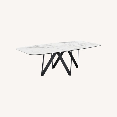 Used Calligaris Cartesio White Marble Dining Table for sale on AptDeco