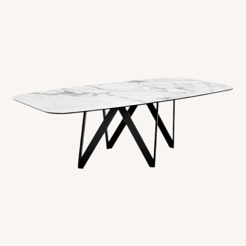 Used Calligaris Cartesio White Marble Dining Table for sale on AptDeco