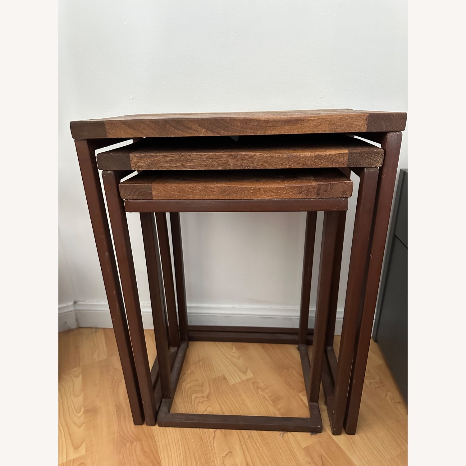 Pottery Barn Granger Dark Brown Wood Side Tables - image-2