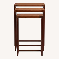Pottery Barn Granger Dark Brown Wood Side Tables