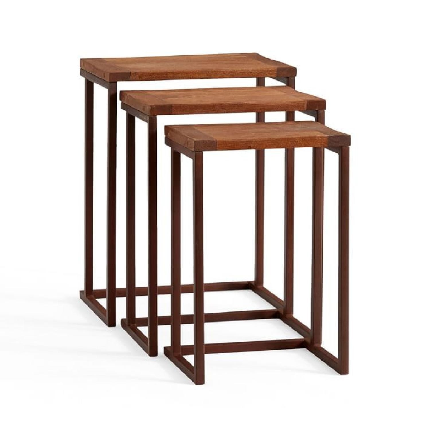 Pottery Barn Granger Dark Brown Wood Side Tables - image-5
