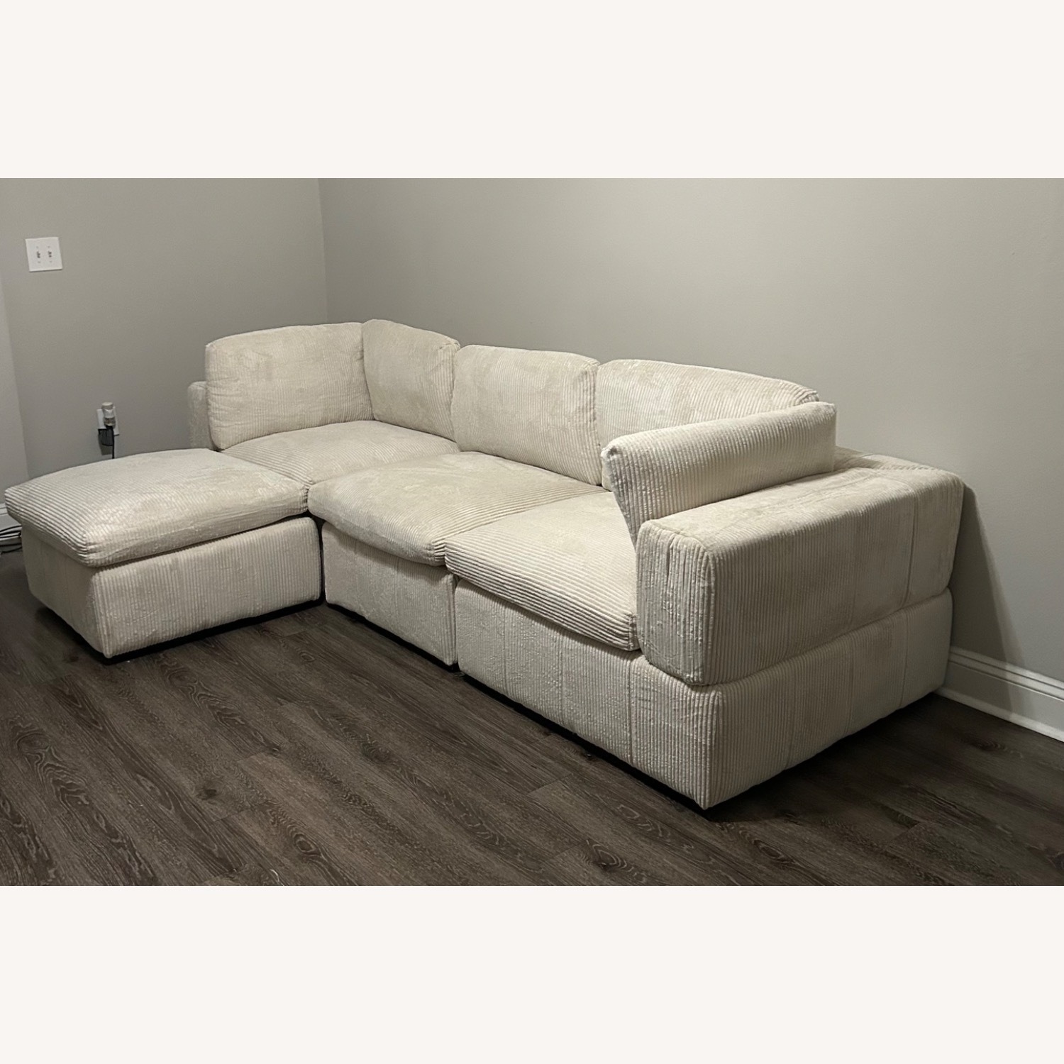 Wayfair Atianna 4 Piece Corduroy Sectional - image-4