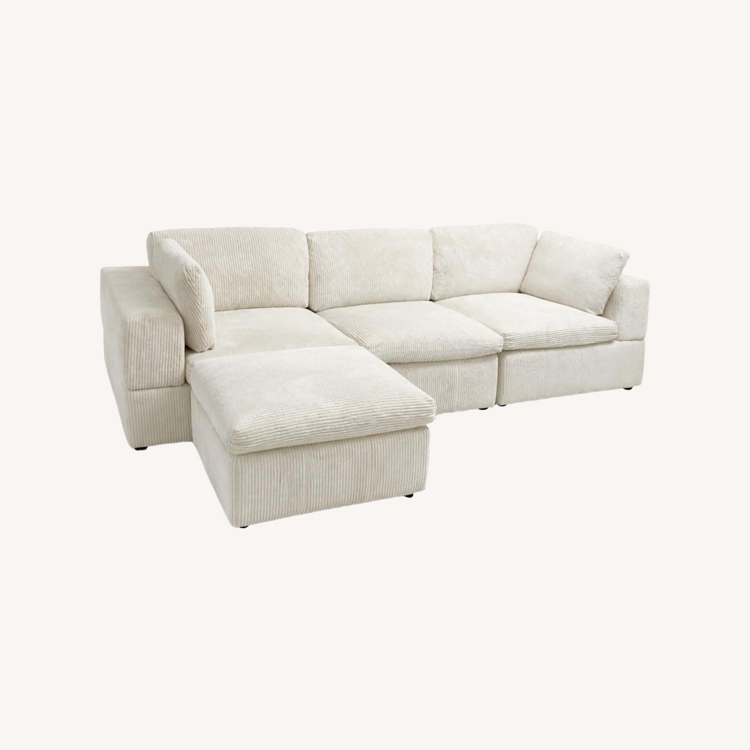 Wayfair Atianna 4 Piece Corduroy Sectional - image-1