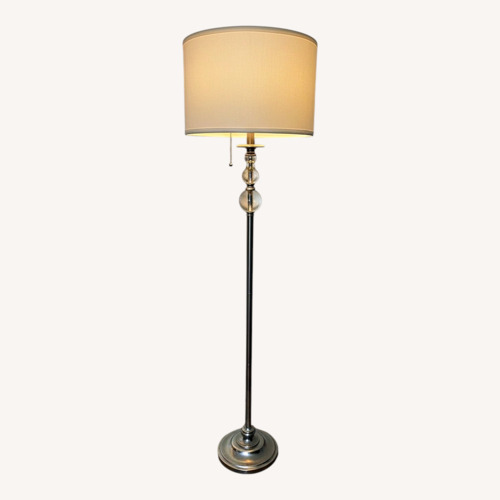 Used Silver Floor Lamp with White Shade for sale on AptDeco