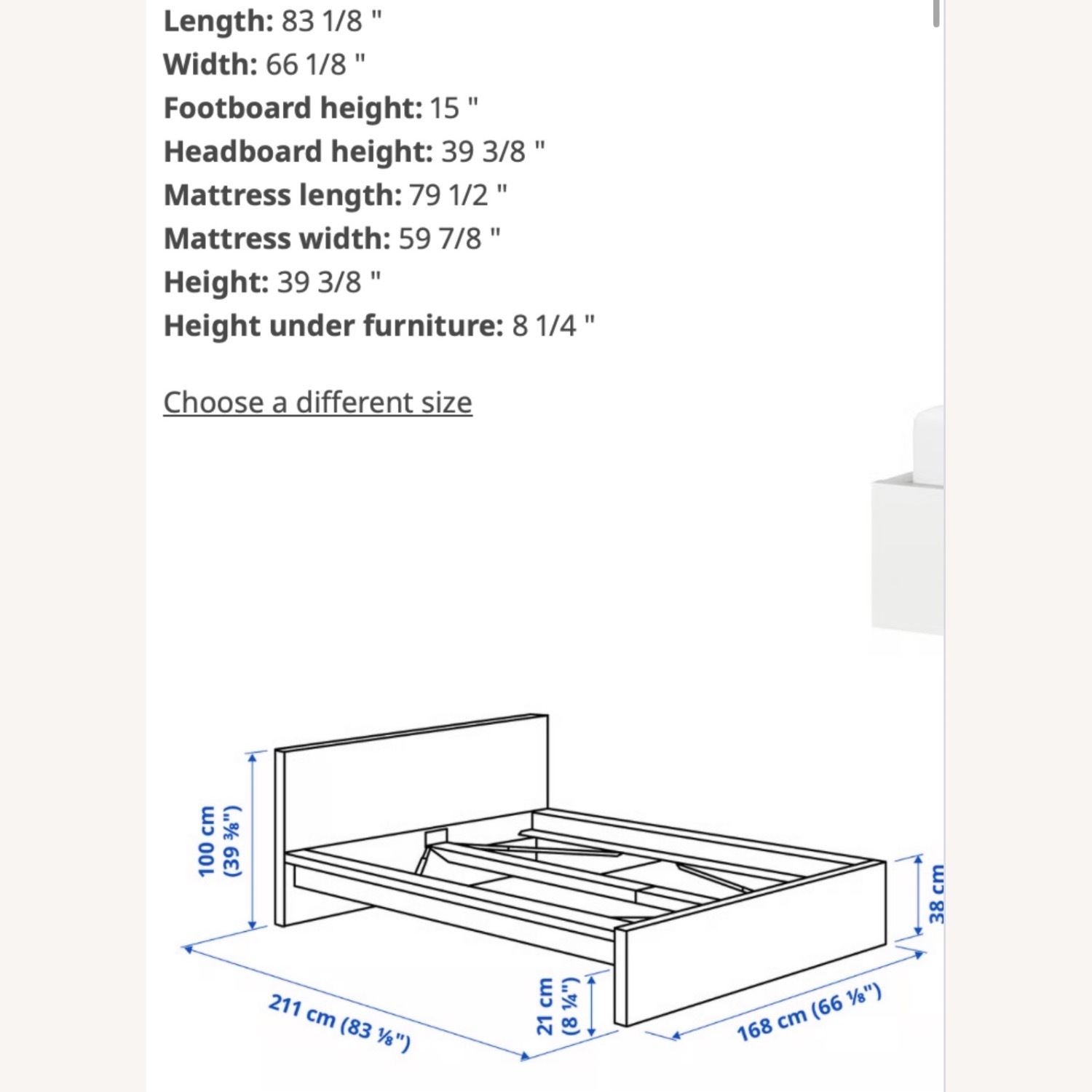IKEA Malm White Wood Queen Bed - image-3