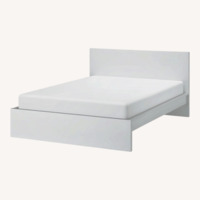 IKEA Malm White Wood Queen Bed
