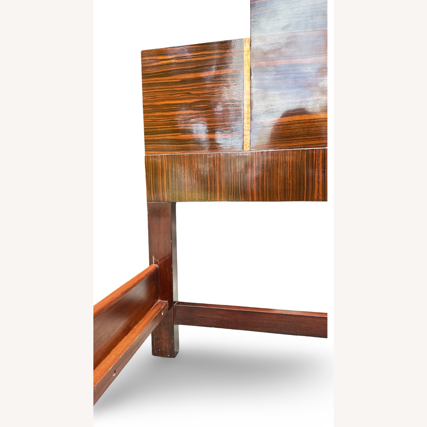 1930s Italian Art Deco Queen Bed Maple & Macassar - image-11