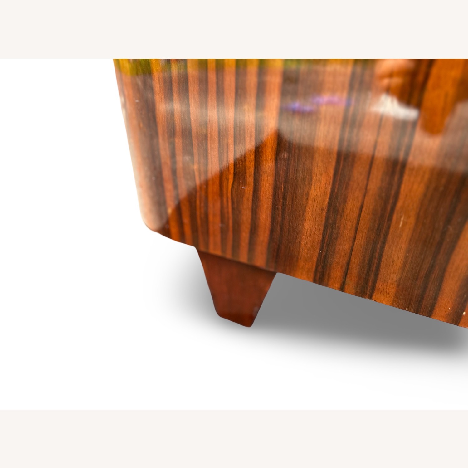 1930s Italian Art Deco Queen Bed Maple & Macassar - image-9