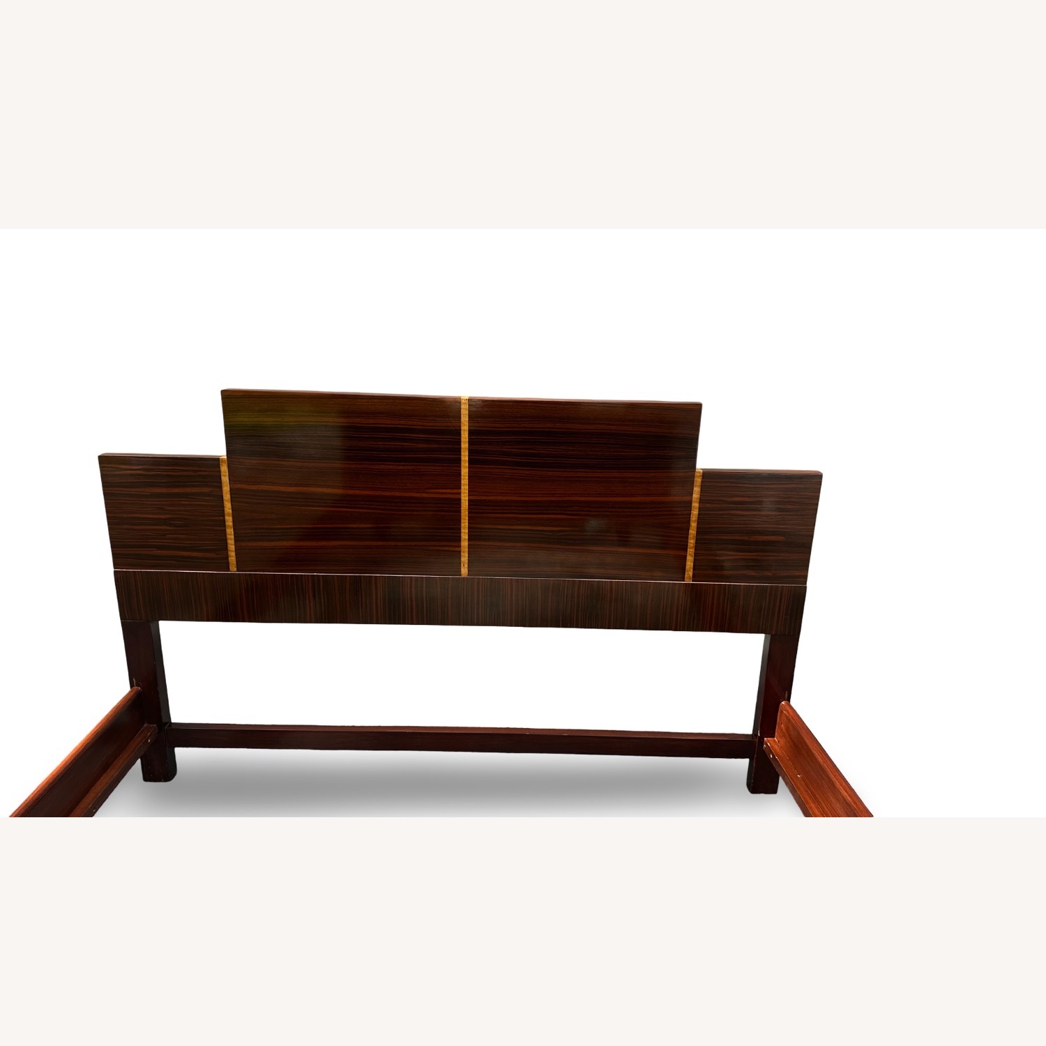 1930s Italian Art Deco Queen Bed Maple & Macassar - image-6