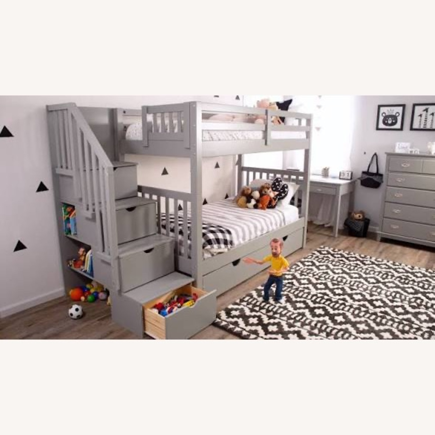Bob's Discount Furniture Keystone Light Gray Wood Keystone Bunk Bed - image-2