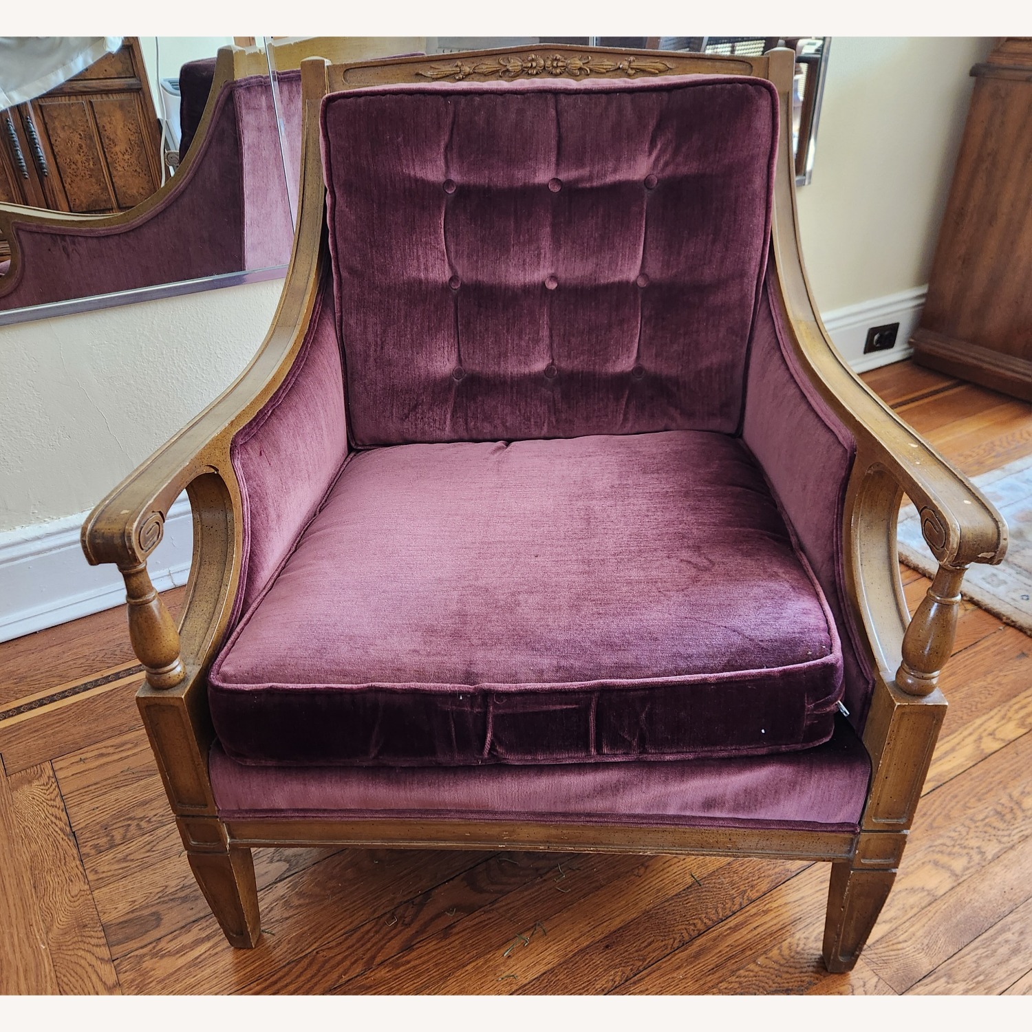 Vintage Velvet Armchair - image-2