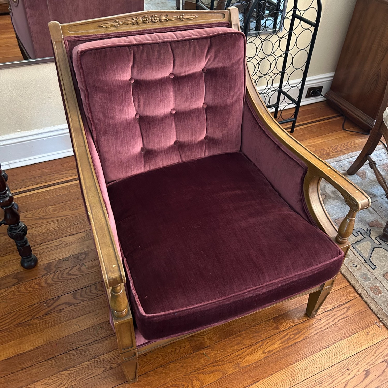 Vintage Velvet Armchair - image-1