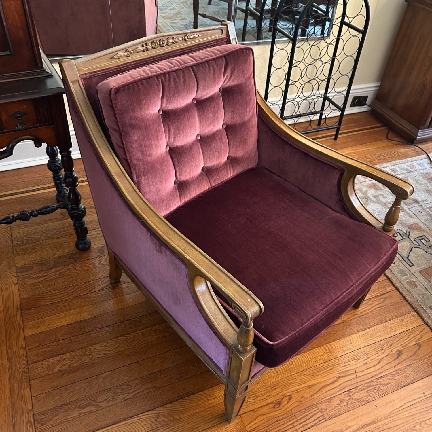 Vintage Velvet Armchair - image-3