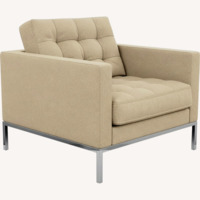 Florence Knoll Lounge Chair ( Beige / Satin ) 