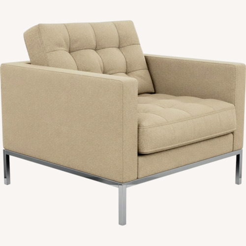 Used Florence Knoll Lounge Chair ( Beige / Satin )  for sale on AptDeco