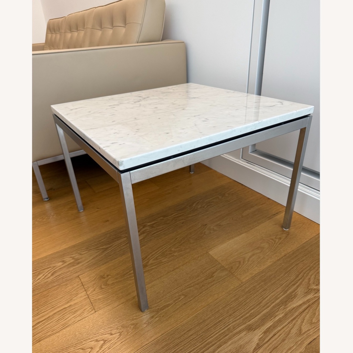 Florence Knoll Side Table ( Carrara / Satin ) - image-4