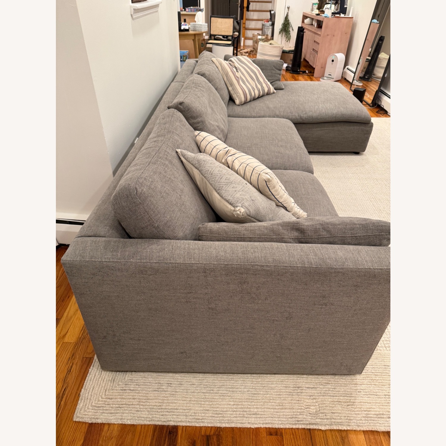 Pottery Barn Bolinas Light Gray Fabric 2 Piece Sectional - image-3