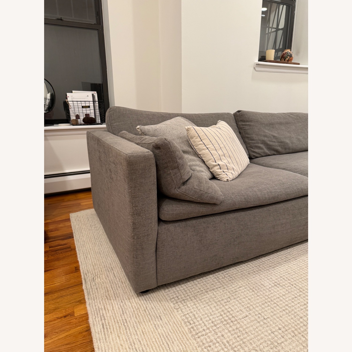 Pottery Barn Bolinas Light Gray Fabric 2 Piece Sectional - image-4