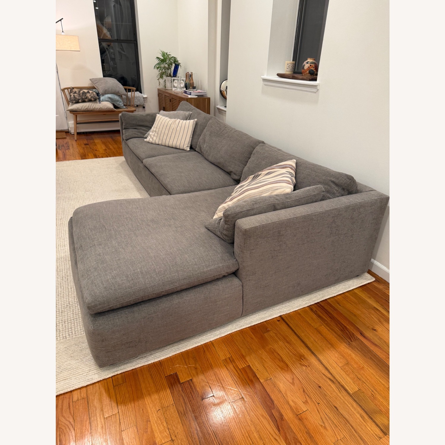 Pottery Barn Bolinas Light Gray Fabric 2 Piece Sectional - image-2