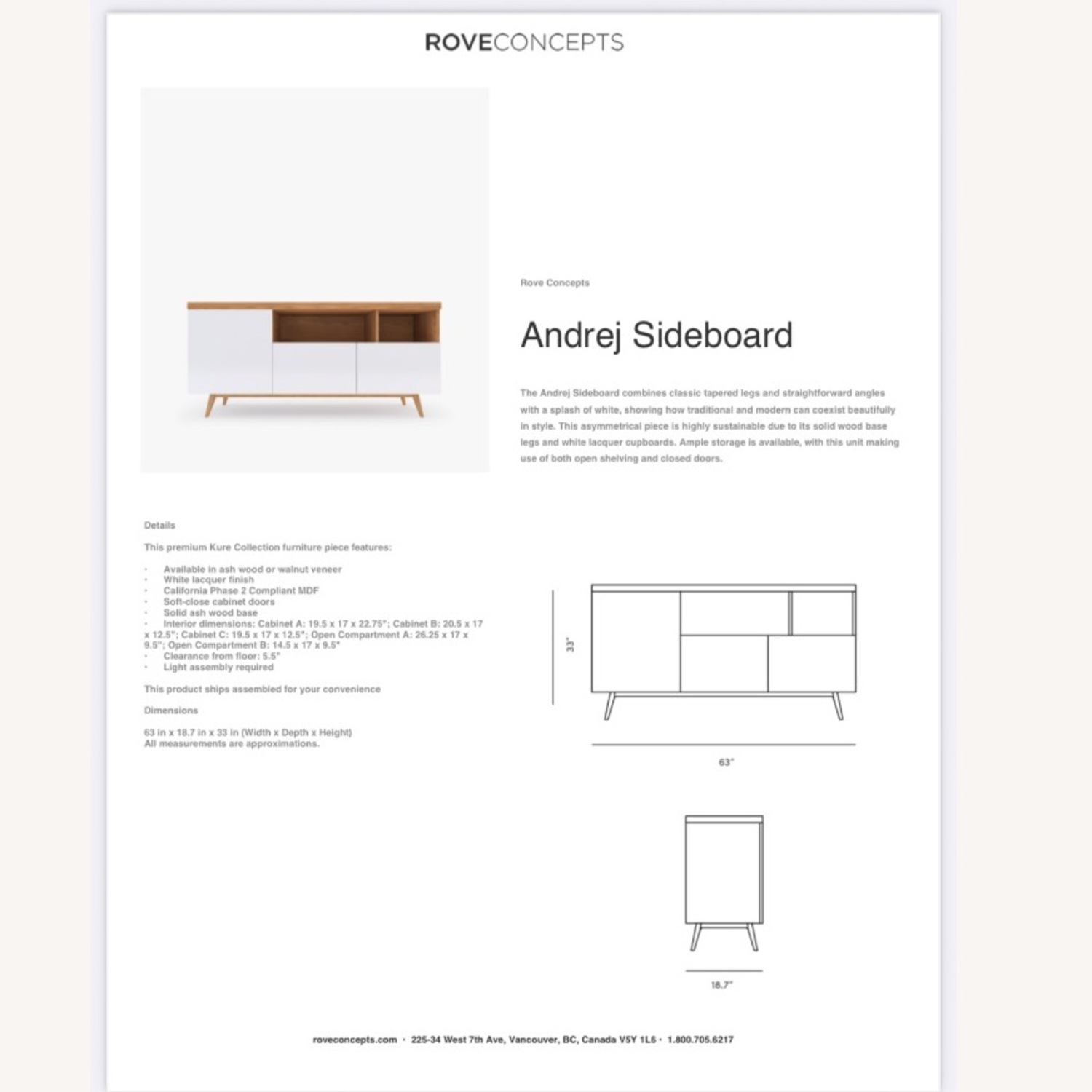 Rove Concepts Andrej Natural Wood Sideboard Console - image-4