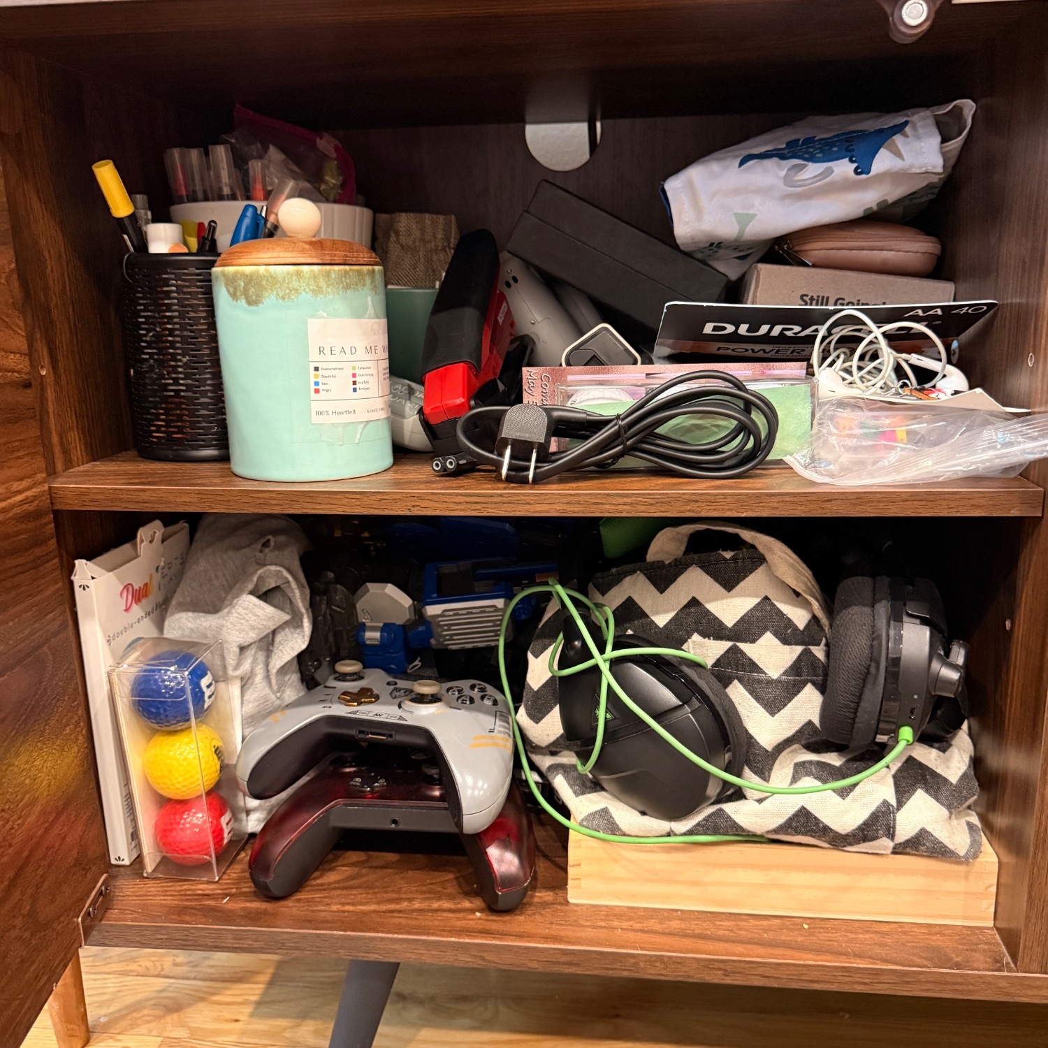 Dark Brown Wood Media Storage - image-8